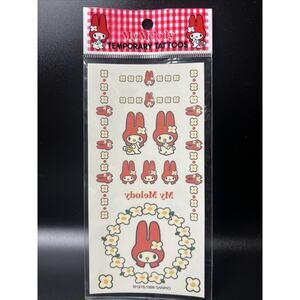 1998 Vintage Sanrio Smiles My Melody & Flowers Temporary Tattoos Sealed Sheet